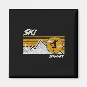 Ski Zermatt Zwitserland Retro Skitenue Magneet