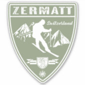 Ski Zermatt Zwitserland Sticker (Voorkant)