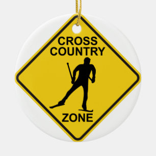 Ski-zone van het land keramisch ornament