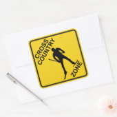 Ski-zone van het land vierkante sticker (Envelop)