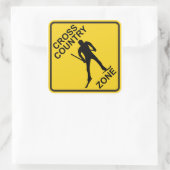 Ski-zone van het land vierkante sticker (Tas)