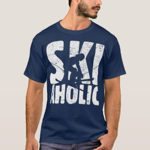 Skiaholic Funny  Snow Skiing T-shirt