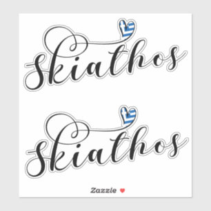 Skiathios hart met Griekse vlag Sticker