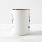 Skiathos, Griekenland Grieks scheepsontwerp Tweekleurige Koffiemok (Center)