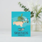 Skiathos Griekenland reisposter Briefkaart (Staand voorkant)