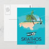 Skiathos Griekenland reisposter Briefkaart (Voorkant / Achterkant)
