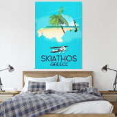 Skiathos Griekenland reisposter Canvas Afdruk (Insitu (Slaapkamer))