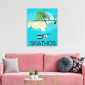 Skiathos Griekenland reisposter Canvas Afdruk (Insitu (Woonkamer))