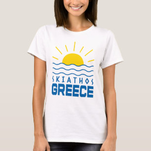 Skiathos Griekenland zon en Zee golven vrouwen T-shirt