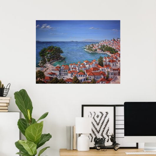 Skiathos Harbour Light Poster (Thuiskantoor)