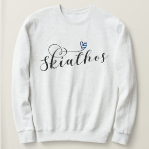 Skiathos hartontwerp met Griekse vlag Trui