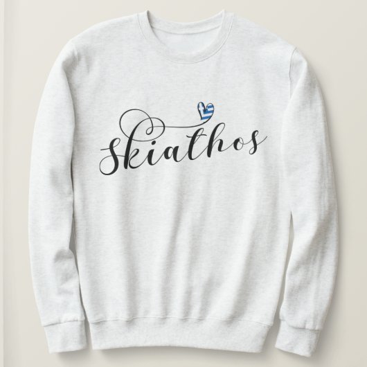 Skiathos hartontwerp met Griekse vlag Trui (Design voorkant)