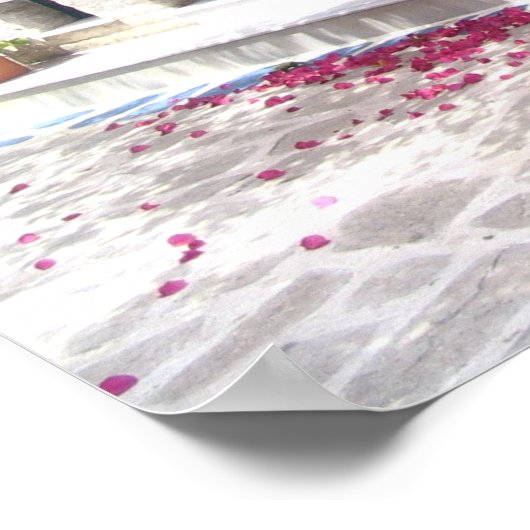 skiathos stad bougainvillea 1196 poster (Hoek)