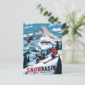Skiavontuur bij Snowbasin, Utah Briefkaart (Staand voorkant)