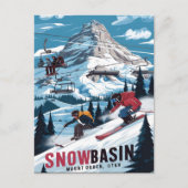 Skiavontuur bij Snowbasin, Utah Briefkaart (Voorkant)