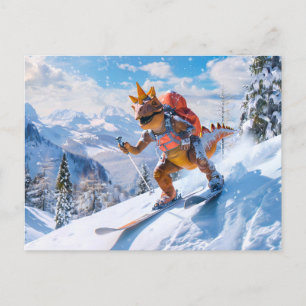 Skiavontuur in de Alpen Feestdagenkaart