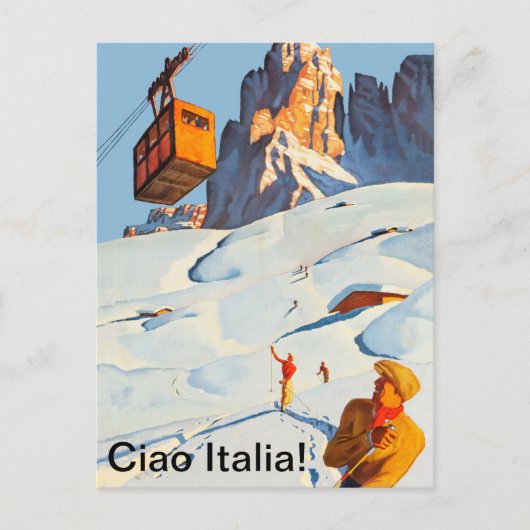 Skibaan in Italië Briefkaart (Voorkant)
