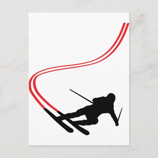 skibaan voor bergafwaarts briefkaart (Voorkant)