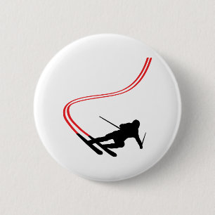 skibaan voor bergafwaarts ronde button 5,7 cm