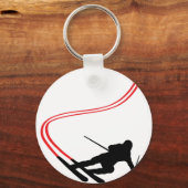 skibaan voor bergafwaarts sleutelhanger (Voorkant)