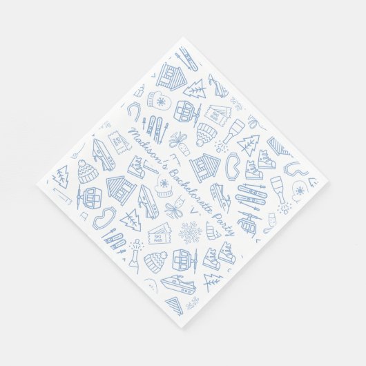 Skibachelorette laatste toast op de pistes servet (Hoek)