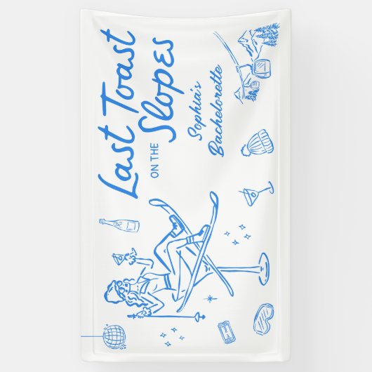 Skibachelorette Party Banner Laatste toast pistes (Verticaal)