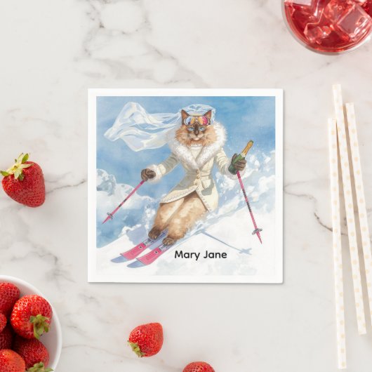 Skibachelorette Party Bruid op de Helling Servet (Insitu)