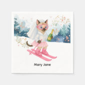 Skibachelorette Party Bruid op de helling Servette Servet (Voorkant)