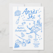 Skibachelorette Party Nodig uit en Reisroute Aprés Kaart (Voorkant)