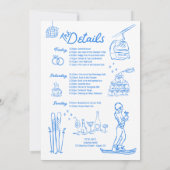 Skibachelorette Party Nodig uit en Reisroute Aprés Kaart (Achterkant)