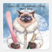 Skibachelorette Party Sticker Bride op de piste (Voorkant)