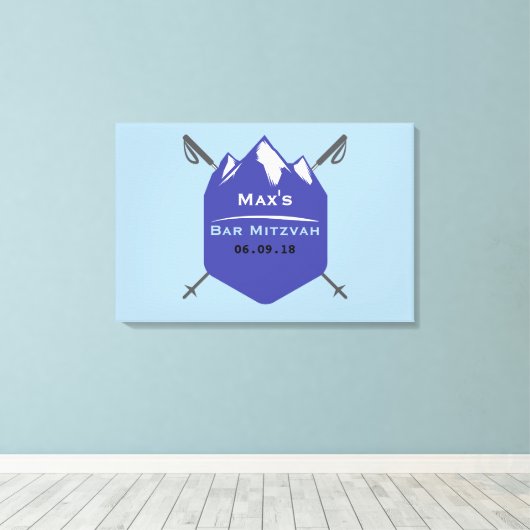 SKIbar Bat Mitzvah Geheugen Inlogbord Canvas Afdruk (Insitu (Houten vloer))