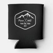 skiberg aangepaste tekst aan beide zijden zwart blikjeskoeler (Voorkant)