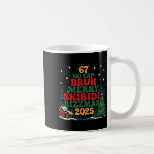 Skibiddi Rizzmas 2025 Funny Meme Christmas Tree  Koffiemok (Rechts)