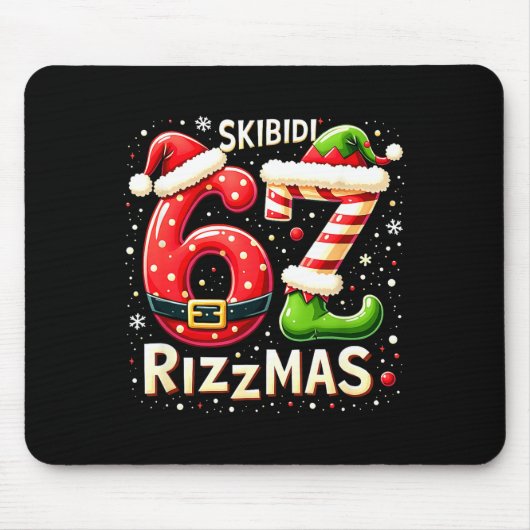 Skibidi 67 Rizzmas Christmas Meme Funny Elf Santa  Muismat (Voorkant)