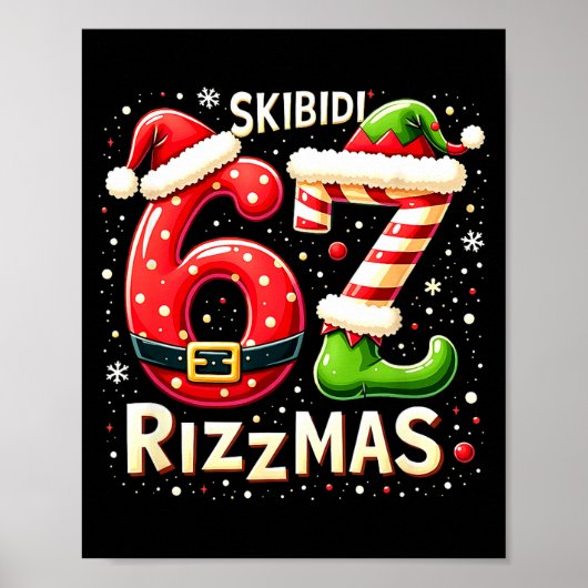Skibidi 67 Rizzmas Christmas Meme Funny Elf Santa  Poster (Voorkant)