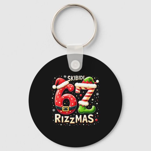 Skibidi 67 Rizzmas Christmas Meme Funny Elf Santa  Sleutelhanger (Voorkant)
