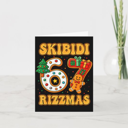 Skibidi 67 Rizzmas Funny Six Seven Meme Christmas  Kaart (Voorkant)