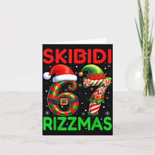 Skibidi 67 Rizzmas Funny Six Seven Meme Christmas Kaart (Voorkant)