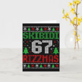 Skibidi 67 Rizzmas Funny Six Seven Meme Christmas Kaart (Gele Bloem)