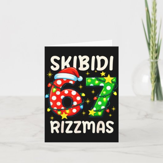 Skibidi 67 Rizzmas Funny Six Seven Meme Christmas  Kaart (Voorkant)