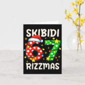 Skibidi 67 Rizzmas Funny Six Seven Meme Christmas  Kaart (Gele Bloem)