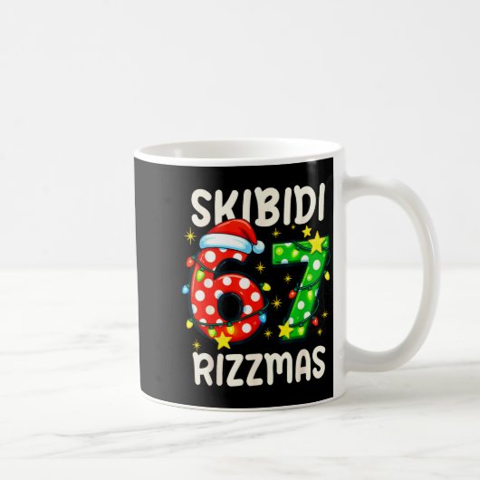 Skibidi 67 Rizzmas Funny Six Seven Meme Christmas  Koffiemok (Rechts)