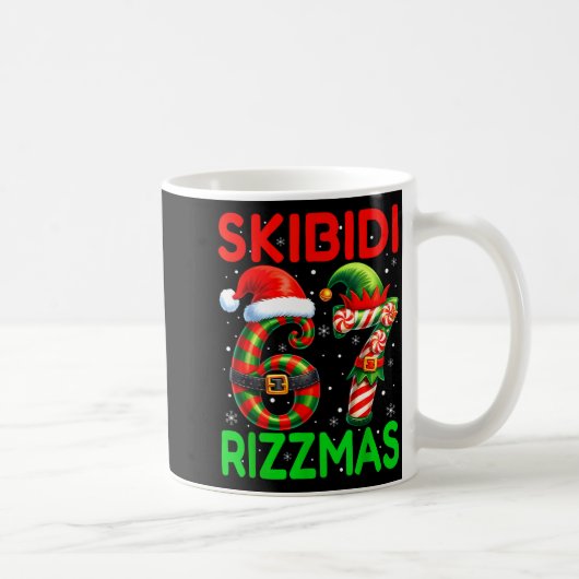 Skibidi 67 Rizzmas Funny Six Seven Meme Christmas  Koffiemok (Rechts)