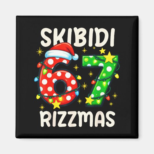 Skibidi 67 Rizzmas Funny Six Seven Meme Christmas  Magneet (Voorkant)