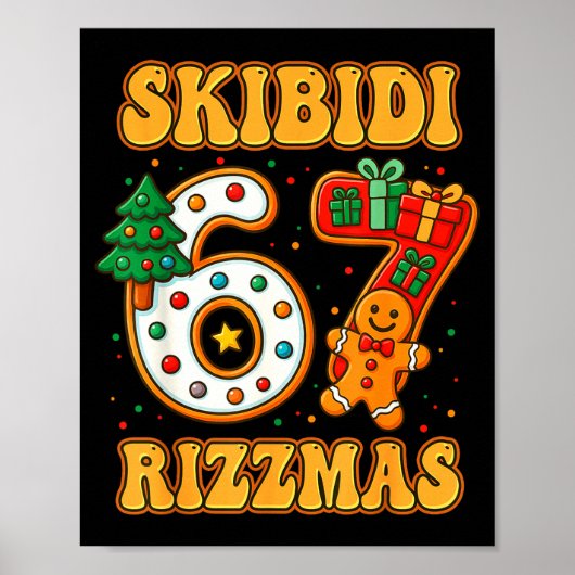 Skibidi 67 Rizzmas Funny Six Seven Meme Christmas  Poster (Voorkant)