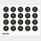 Skibidi 67 Rizzmas Funny Six Seven Meme Christmas  Ronde Sticker (Vel)