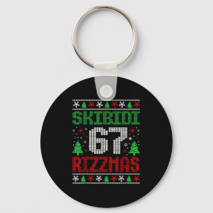 Skibidi 67 Rizzmas Grappige Zes Zeven Meme Kerstmi Sleutelhanger