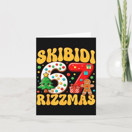 Skibidi 67 Rizzmas Six Seven Meme Christmas Boys G Kaart (Voorkant)
