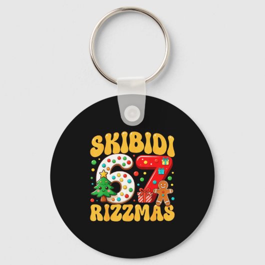 Skibidi 67 Rizzmas Six Seven Meme Christmas Boys G Sleutelhanger (Voorkant)